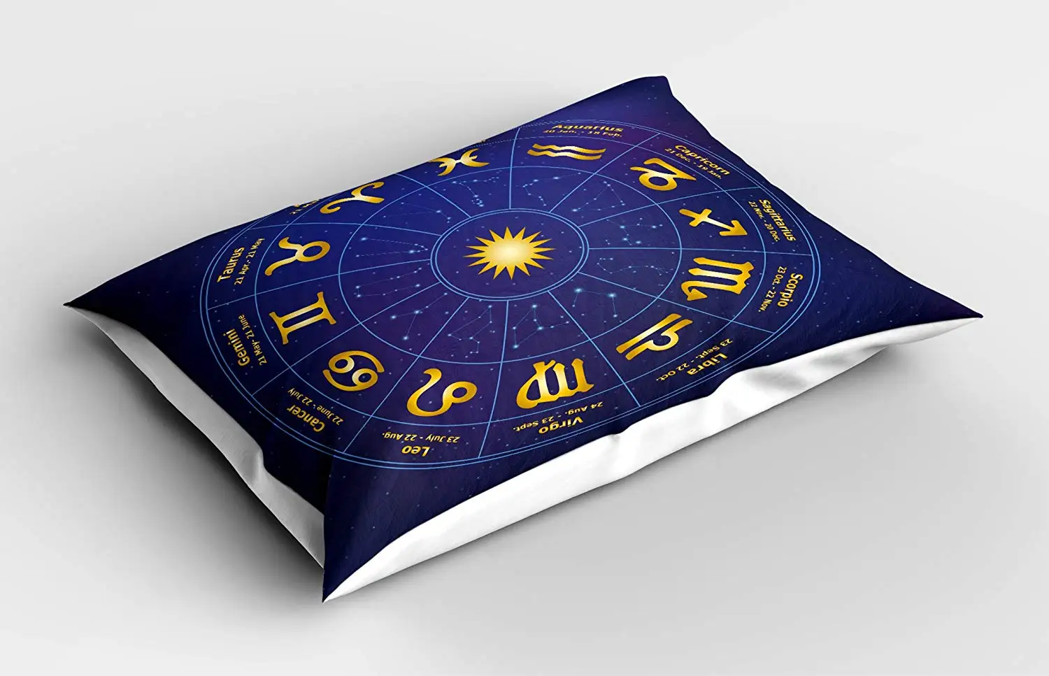 Подушка Астрология Шам Зодиак знак с датами рождения в кругах со звездами