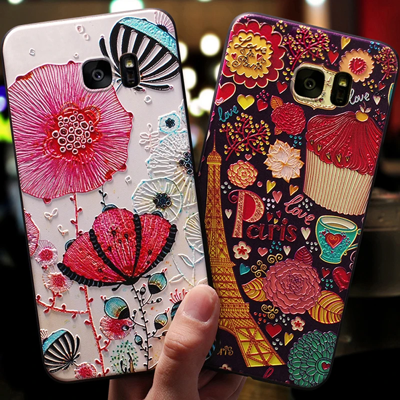 Роскошный чехол YonLinTan для Samsung galaxy s 7 s7 / Edge s7edge задней панели телефона с 3D рисунком