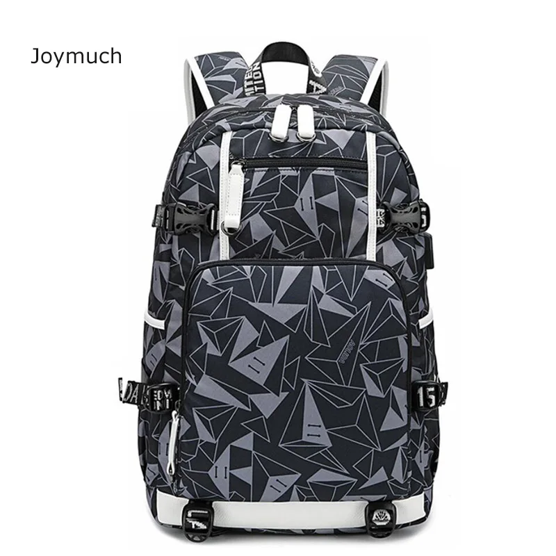 Многофункциональный большой рюкзак с принтом 2019 Новый USB зарядка спортивный