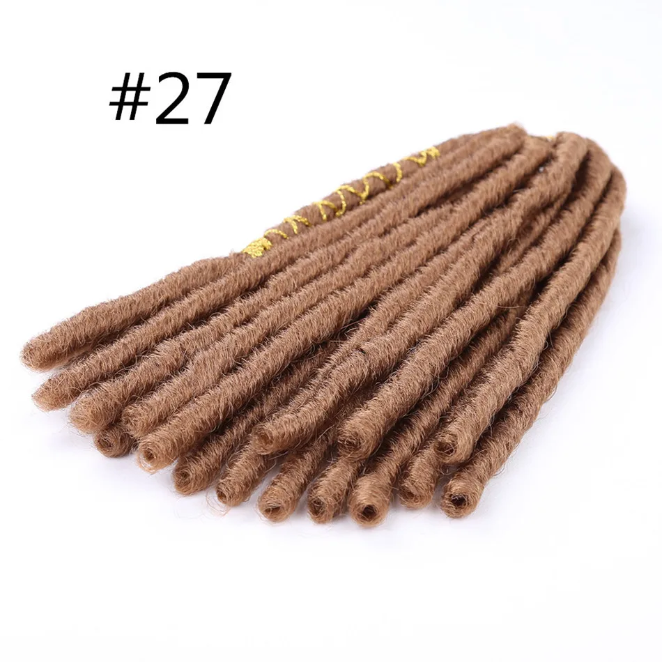 #27 12 дюймов искусственные локоны в стиле Crochet косы волосы мягкие носки вязаные крючком дреды волосы с ColorLine 20 нитей/пакет синтетические косички, волосы для наращивания - Цвет: #27