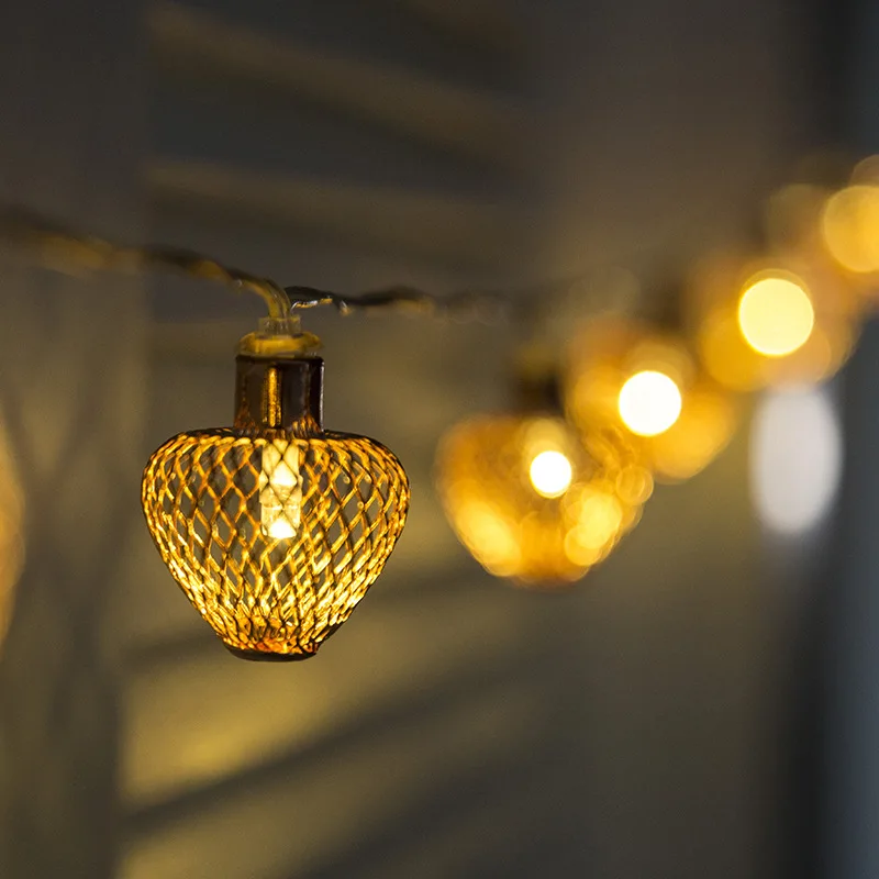 10 светодиодный Сказочный металлический цилиндрический фонарь на батарейках