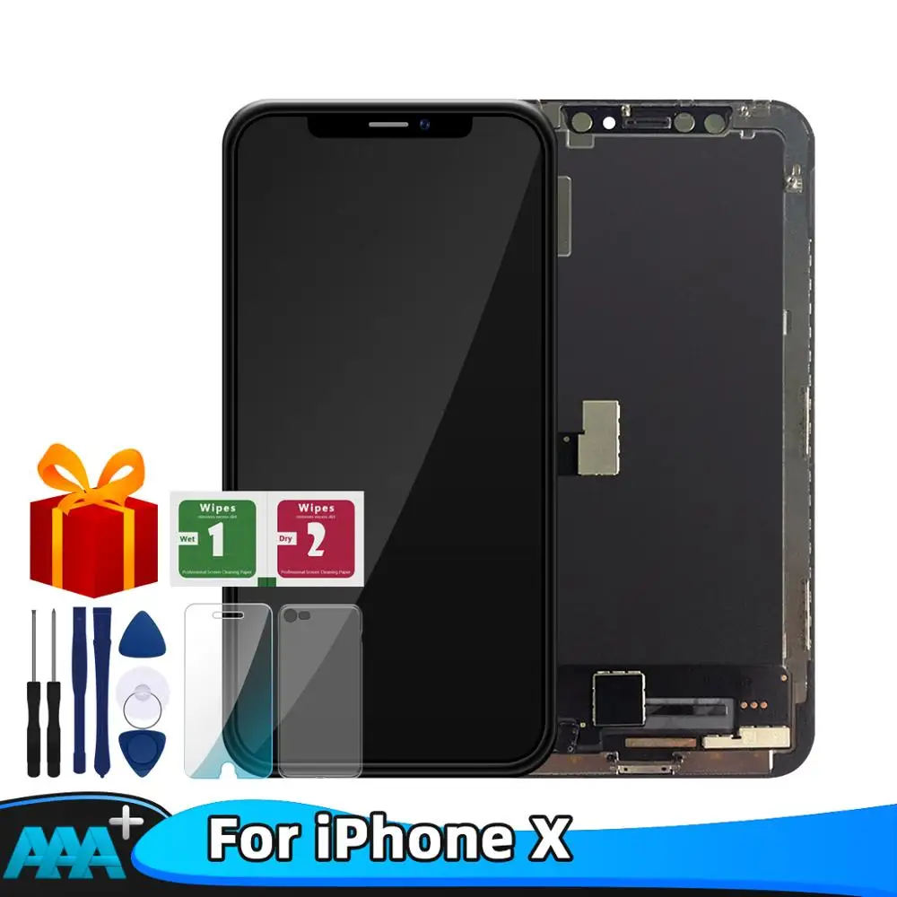AAA + качественный ЖК-дисплей для iPhone X кодирующий преобразователь сенсорного