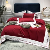 luxury 100s egyptian cotton royal bedding sets queen king wedding duvet cover bed sheet set pillowcases 4pcs solid white pink