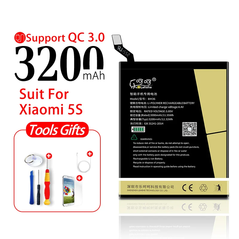 Новинка 2019 батарея BM36 для Xiaomi 5S Mi Mi5s 3200 мАч высокое качество Сменный аккумулятор