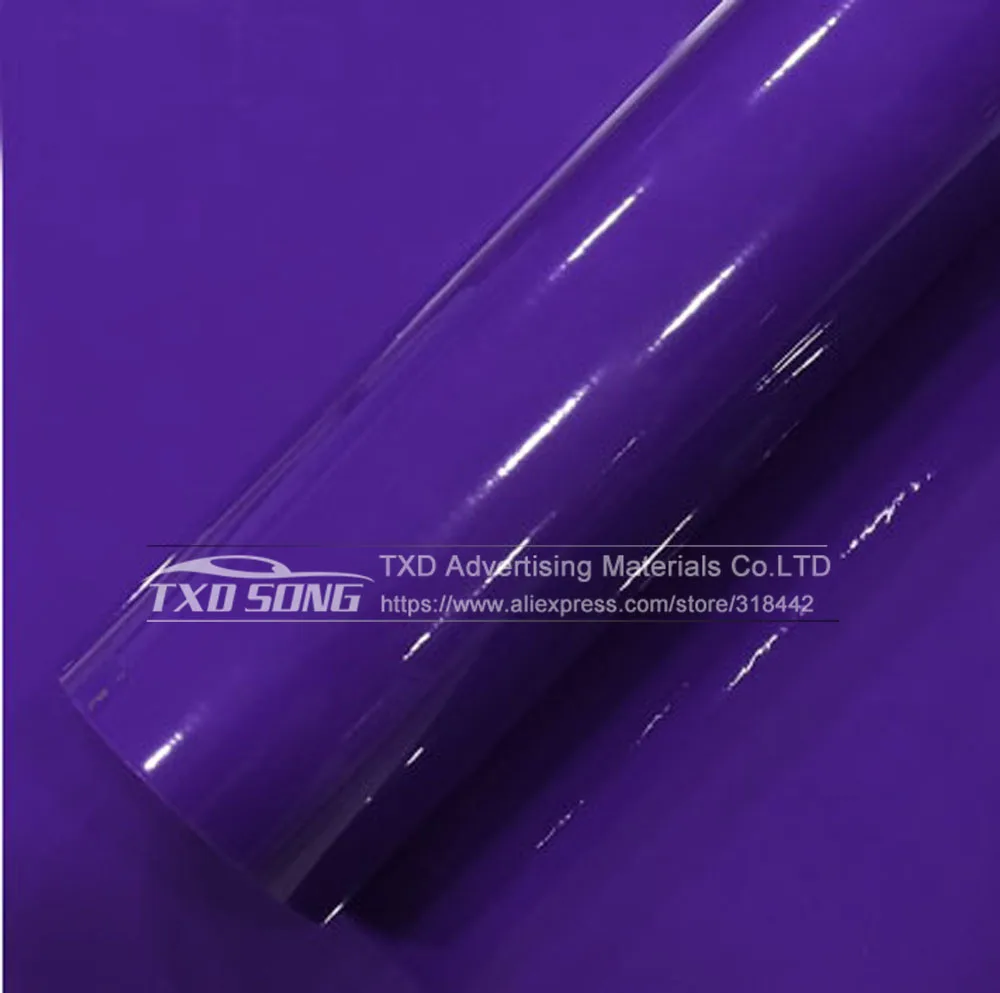 1,52*20 м/рулон Ультра глянцевый белый винил Обёрточная бумага 3 слоя High Gloss блестящий белый автомобиль Обёрточная бумага пленка с внешней обклейки супер блестящий - Название цвета: purple