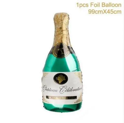 Wine bottle С днем рождения, вечеринка, розовое золото, фольга, конфетти для воздушного шара, латексные шары, украшение на свадьбу, годовщину, для детей, первый день рождения, товары для вечеринок - Цвет: Wine bottle