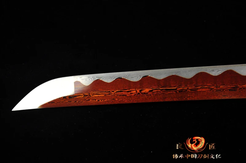 

Real Sharp Japanese Samurai Katana Sword Folded Steel Full Tang Bloody Red Blade