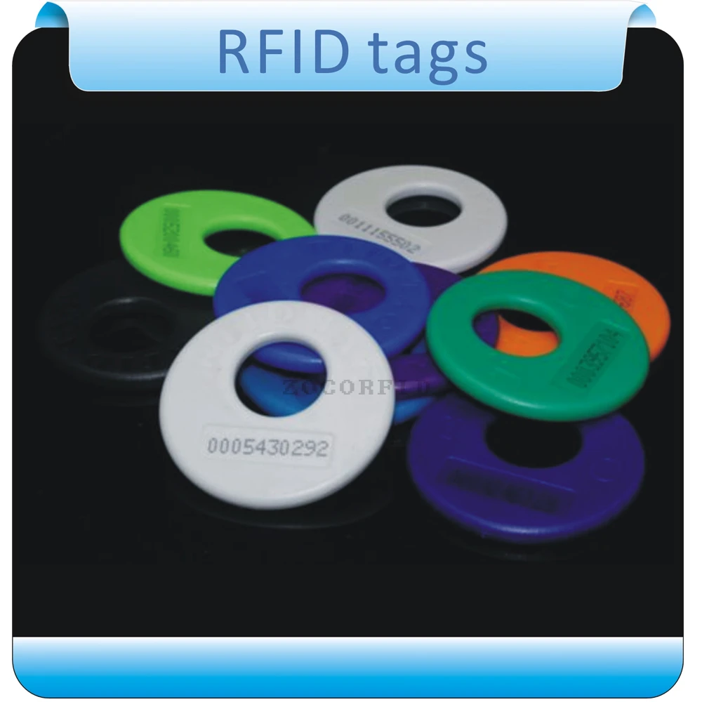 Free shipping 100pcs customized/ 125KHZ  TK4100  RFID tag /wash label/ care labels+ 1pcs reader
