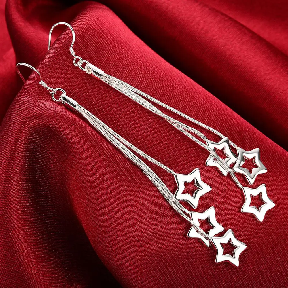 E161 оптовая продажа Мода Посеребренная jewelry Серьги падения мотаться леди подарок