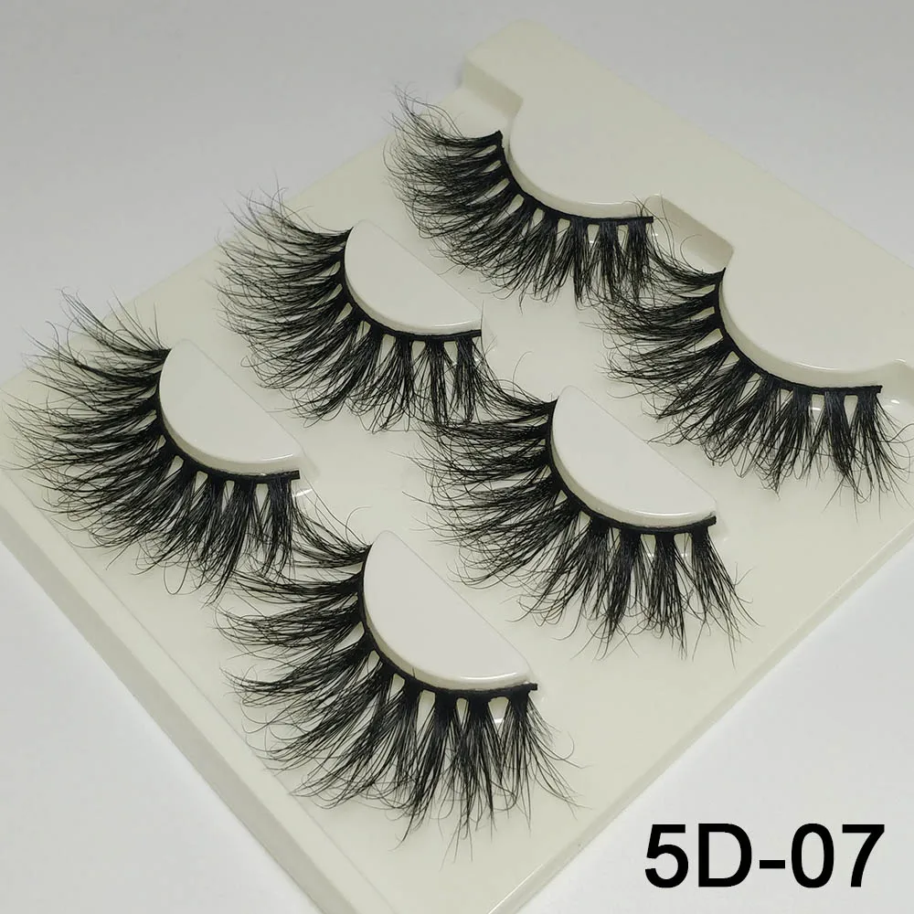 3pairs 5D-07 25 мм норковые ресницы 5D Накладные ресницы "крест-накрест" натуральные безжалостные Накладные ресницы макияж 3D норковые ресницы для наращивания мягкие ресницы - Цвет: 3pairs 5D-07