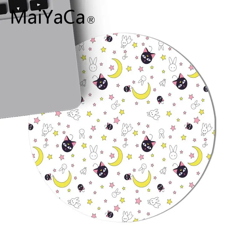 MaiYaCa прекрасный черно белый Кот DIY дизайн игровой с узором круглый коврик для мыши