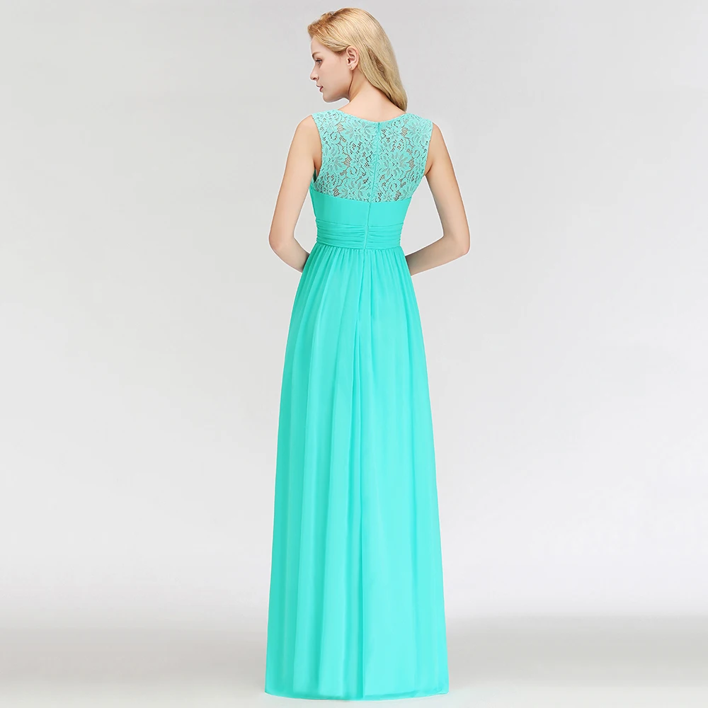 Платья подружек невесты 2018 длинные шифоновые с кружевным верхом без рукавов