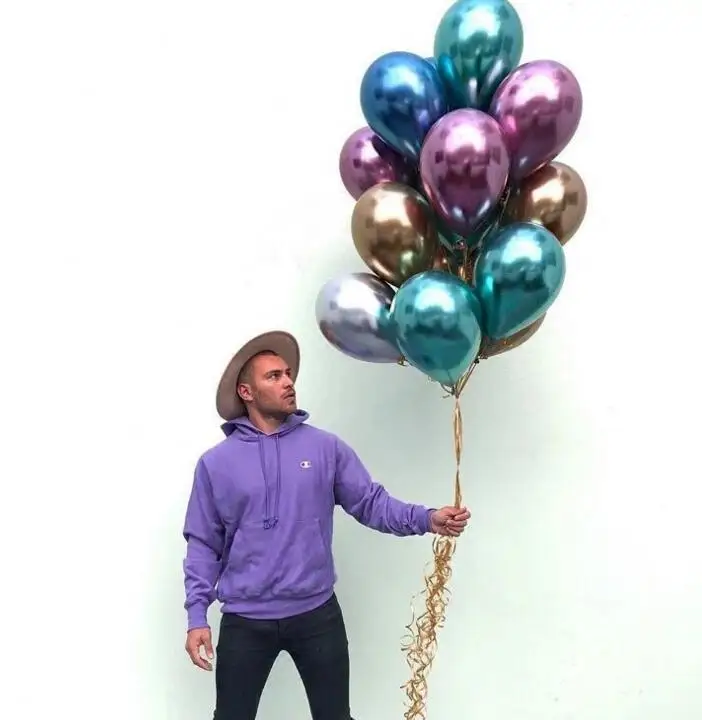 12 дюймовый металлический хромированный Гелиевый шар прозрачный воздушный с