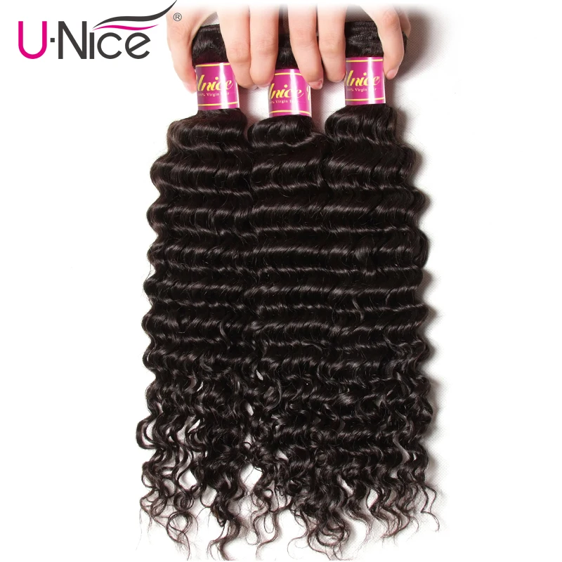 Волосы UNICE Icenu Remy волосы серии бразильские волнистые пучки с закрыванием 4 шт.