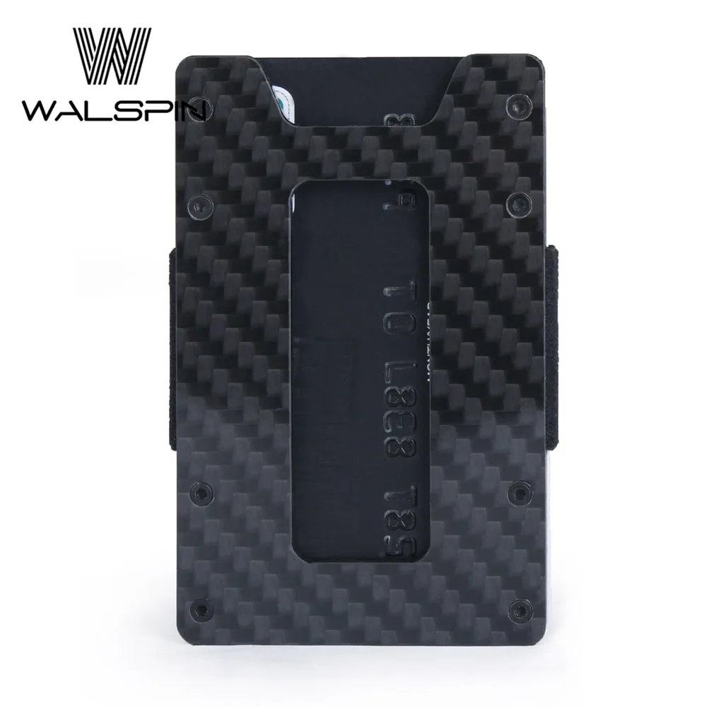 Carbon Fiber Минималистичный тонкий кошелек из углеродного волокна для мужчин и женщин, алюминиевый передний карман для ключей, чехол для монет и кредитный держатель для карт, блокировка RFID - Цвет: Carbon Fiber