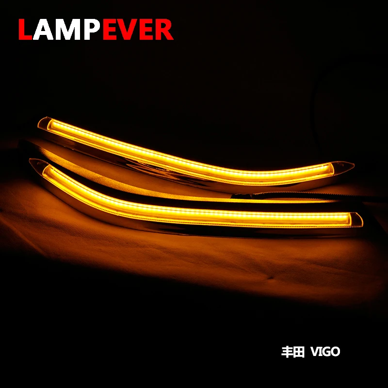 Автомобильные фары Lampever светодиодный дневные ходовые огни DRL с желтым указателем