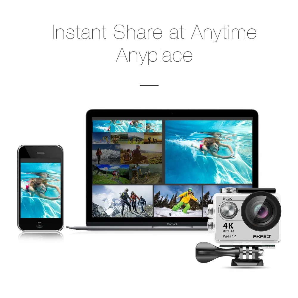 AKASO EK7000 4 к наружная камера WIFI Ultra HD Go водостойкие мини Cam Pro велосипед видео