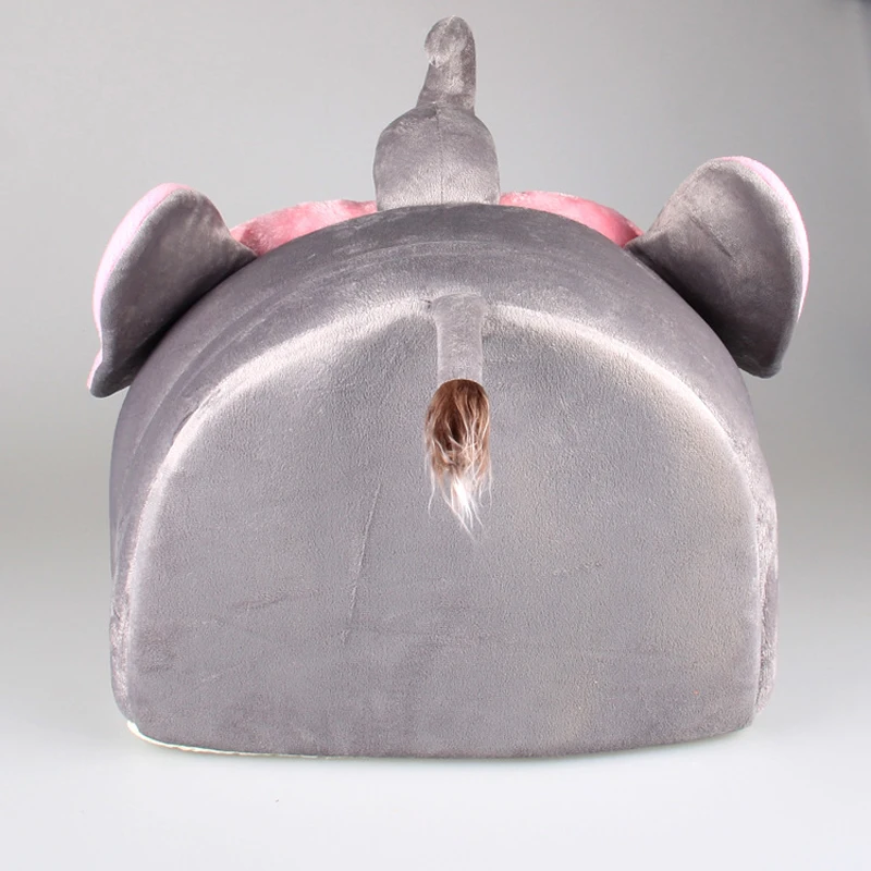 3 размера зимние мягкие моющиеся Короткие Плюшевые Тапочки с рисунком слона в