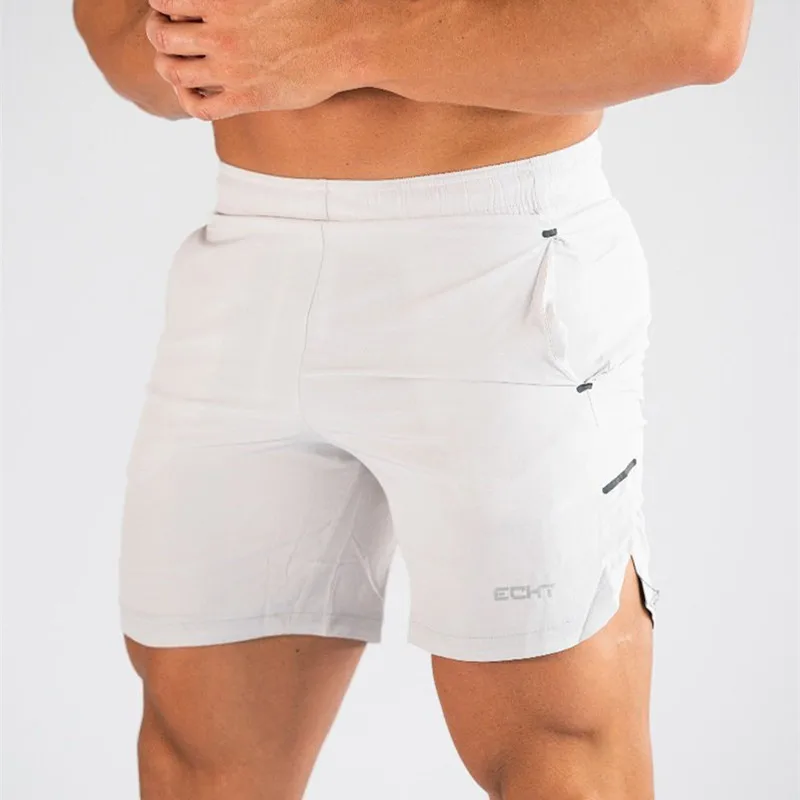 white Новые модные мужские спортивные пляжные шорты, быстросохнущие спортивные штаны для бодибилдинга, фитнеса, шорты для бега, повседневные спортивные мужские шорты 3XL - Цвет: white