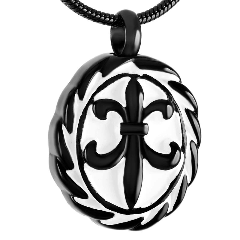 

IJD9360 Cross & Oval Shape 316L Stainless Steel Keepsake Pendant Hold Human/Pet Funeral Ashes Memorial Cremation Urns Necklace