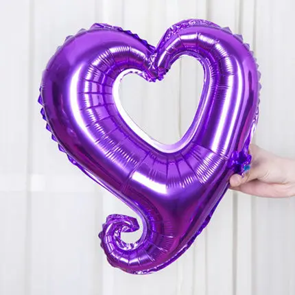 18R012B07 purple 5 шт./партия 18 дюймов полые, в форме сердца алюминиевые фольги Воздушные шары Свадьба/День рождения/вечерние украшения Mariage Globos воздушные шары - Цвет: 18R012B07 purple
