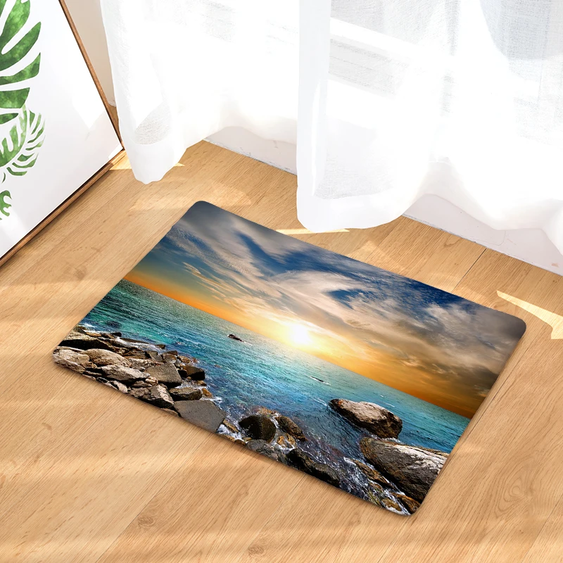 Скандинавский INS Стиль Печатный дверной коврик пейзаж мультяшный ковер