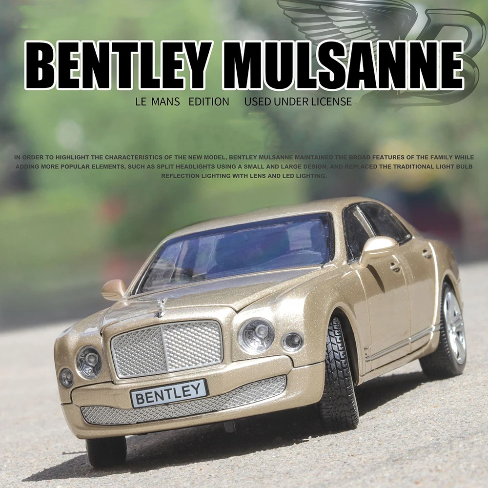 1:24 Mulsanne музыкальная с подсветкой машина Diecasts игрушечный транспорт Горячая колесная модель автомобиля с автомобилем Горячая дверь колеса может быть открытая игрушка