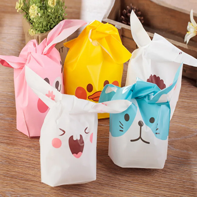 Горячая продажа 10 шт./лот милые с кроличьими ушами для печенья сумки подарочные