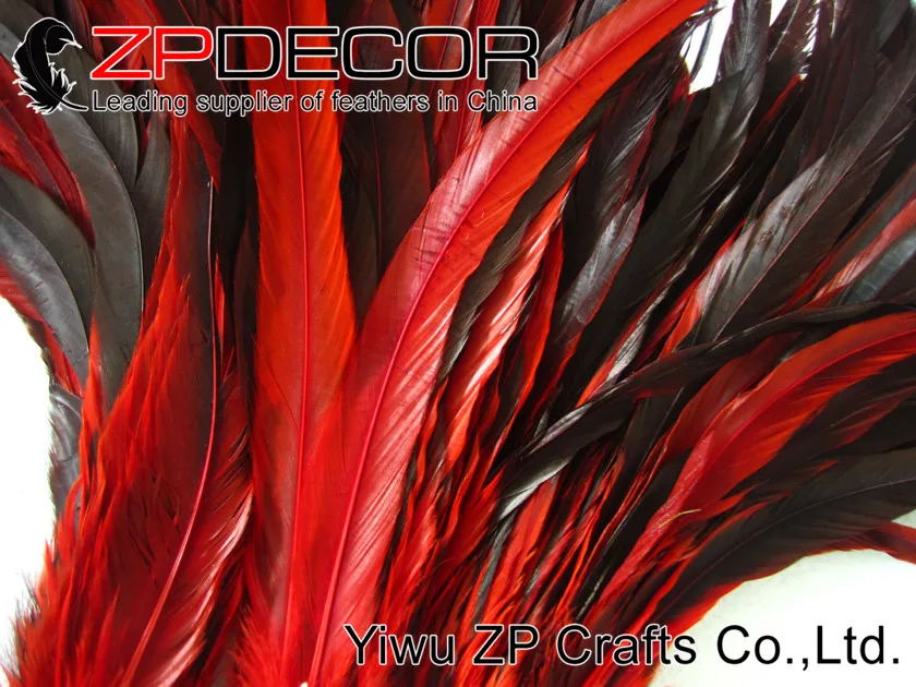Zpdecor 100 шт./лот 35-40 см(14-16 дюймов) на выбор окрашенный красный Rooser Coque Tial половина бронзового пера карнавальный Декор