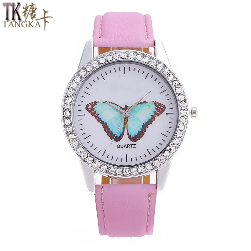 TANGKA мужские Дамские Кварцевые часы с инкрустированными бриллиантами дисплей
