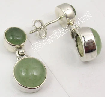 AVENTURINE Chanti Международный серебряный Кабошон красный гранат 2 драгоценных камней красивые шпильки почтовые серьги - Окраска металла: AVENTURINE
