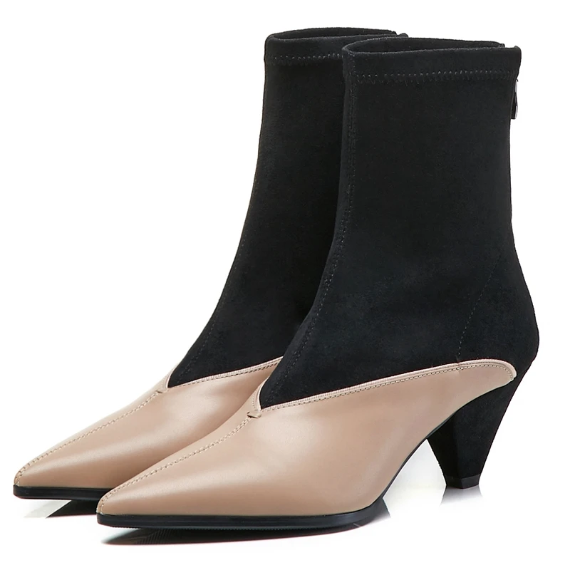 ANMAIRON/2018 Модная базовая женская обувь с острым носком Ботильоны Botas Mujer Invierno
