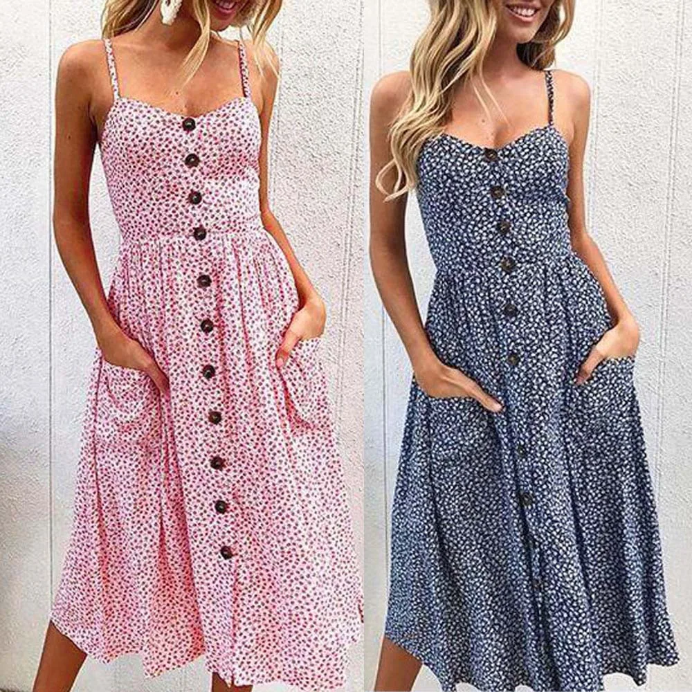 Женский винтажный сарафан в горошек повседневное пляжное платье полоску с