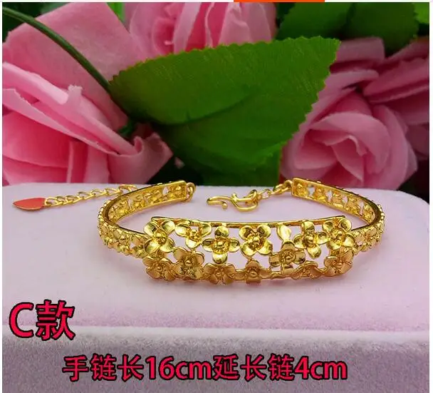 Можно выбрать стиль Новая простота цветы имитация песка золотой браслет женский