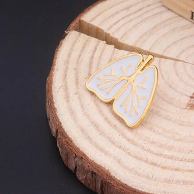 Милый мультфильм ювелирные Анатомическое Сердце знак бело-золотые эмаль