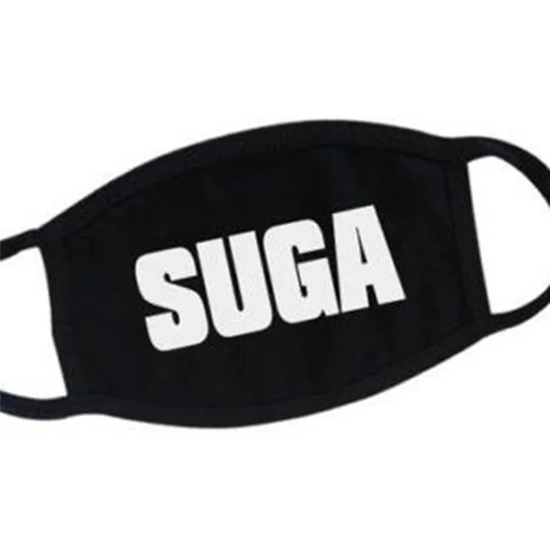 Унисекс хлопок Пылезащитная маска для лица Kpop "V" "RAP MONSTER" "SUGA" Письмо Bangtan мальчики счастливые женщины мужчины черные маски