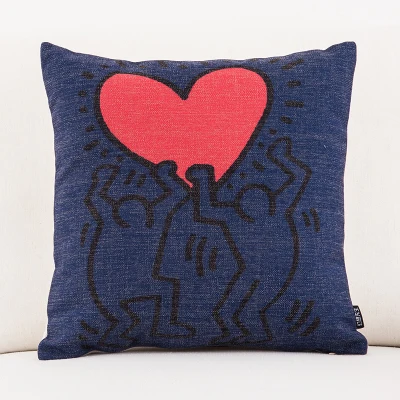 1 Keith Haring Граффити Печатные квадратные декоративные пледы Наволочки чехол для подушки наволочка для дивана дома Capa De Almofadas 45x45 см - Цвет: 1