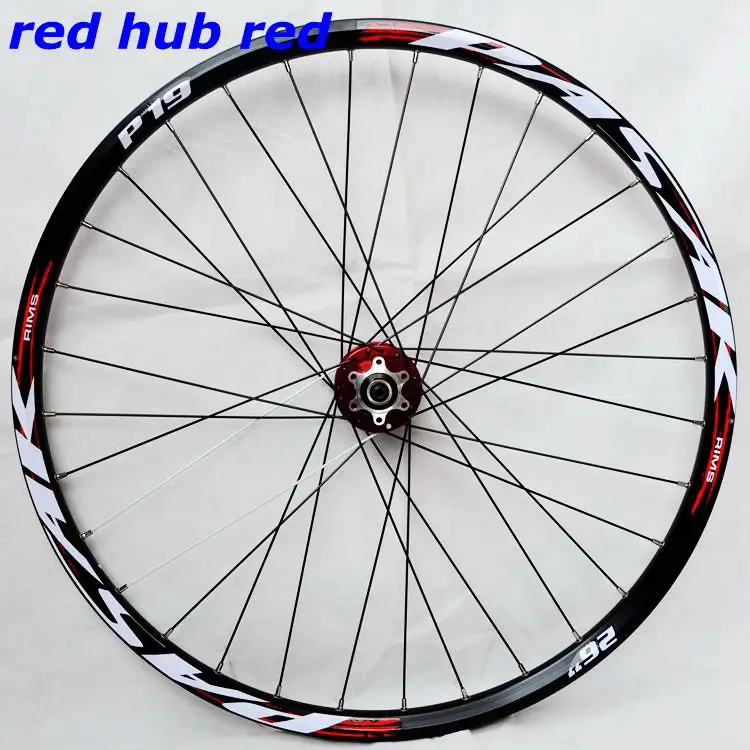 27.5 red hub red 2" 29" 27,5-дюймовые дисковые тормоза на горном велосипеде переднее колесо 6-луночное Центральный замок MTB велосипед переднее колесо 2 Герметичный Подшипник - Цвет: 27.5 red hub red