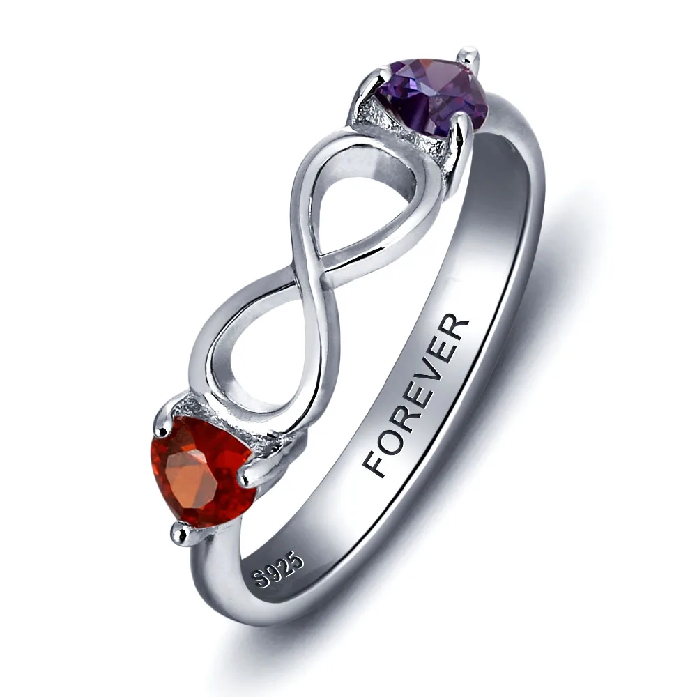 Индивидуальные 925 Стерлинговое серебро камень талисман в форме сердца кольца 8