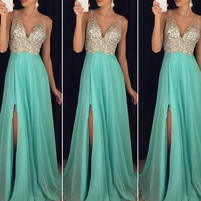 Женское Повседневное платье для выпускного вечера коктейльное без рукавов с v