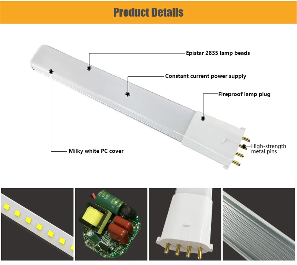 2G7 Светодиодная лампа 8 Вт 6 Вт 12 Вт led PL светильник яркость 2G7 Светодиодная лампа 8 Вт замена CFL светильник