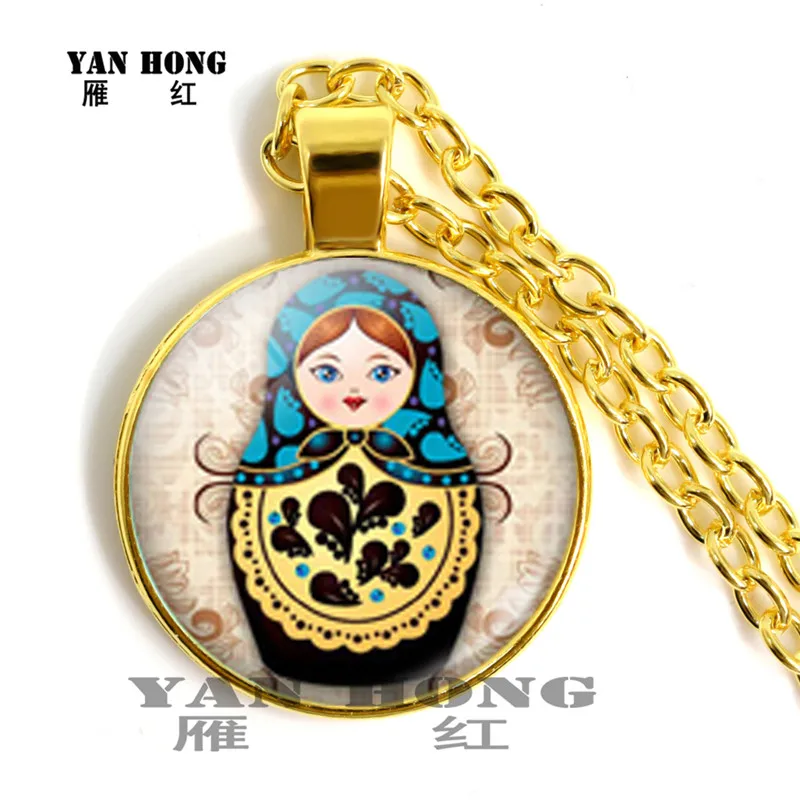 

Russian doll refrigerator magnet Babushka nested doll cartoon doll 1 glass necklace sweater pendant is a favorite gift for child