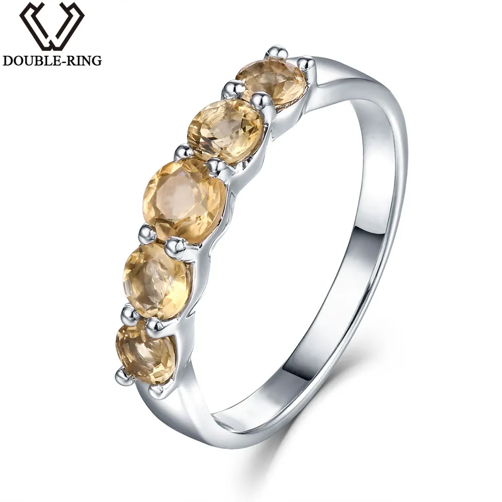 

Дважды R 1.16ct натуральный цитрин драгоценных камней 925 стерлингов Серебряные кольца кольцо с камнем
