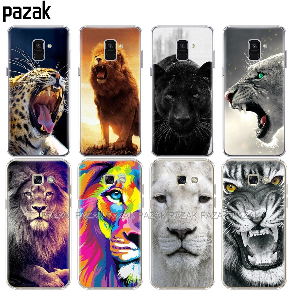 Силиконовый чехол для телефона Samsung Galaxy A6 A8 2018 A3 A310 A5 A510 A7 2016 2017 Тигр Лев