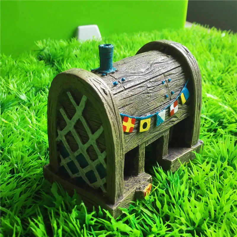 Аквариум для рыбок смолы мультипликацией крыша дома украшение сундук дом