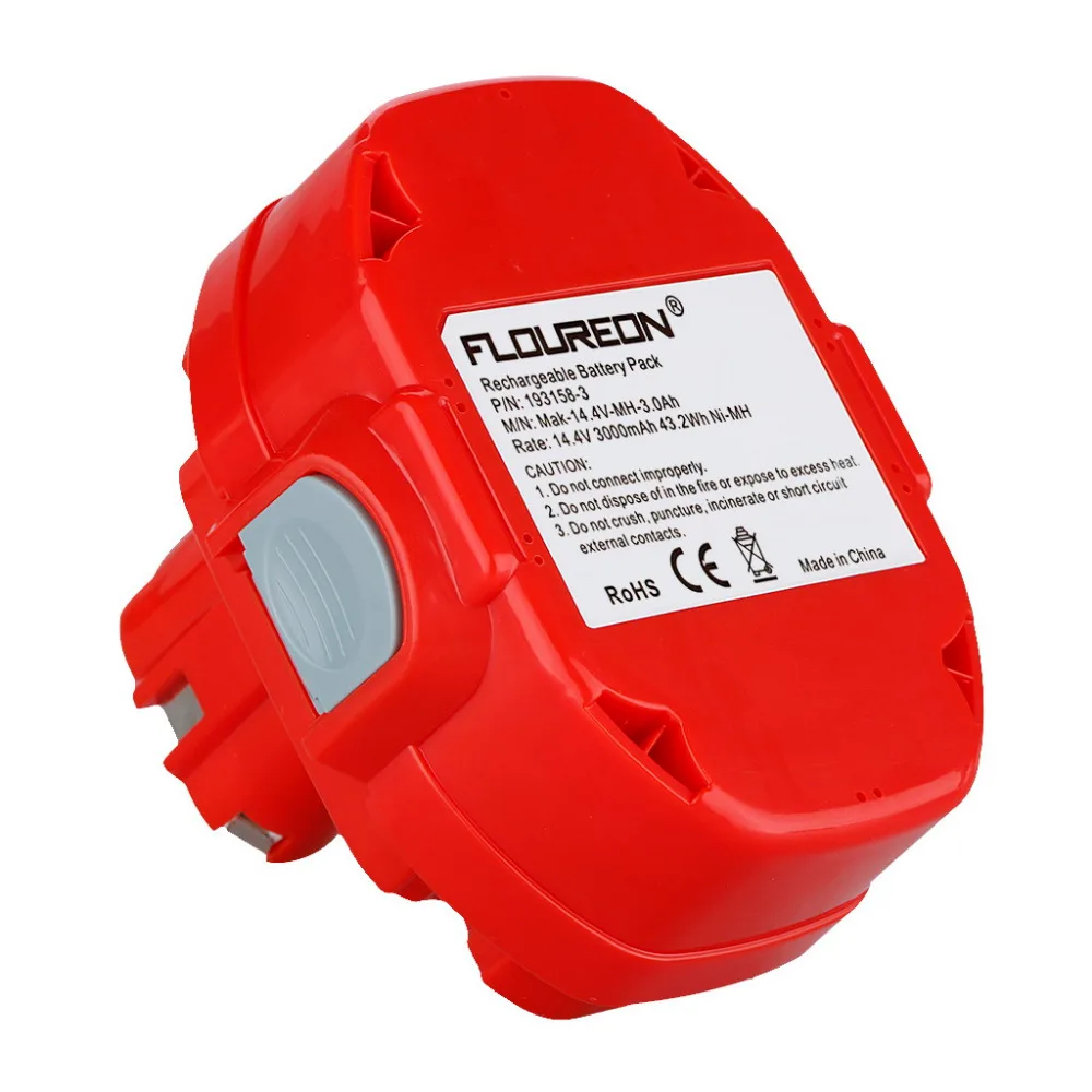 Аккумуляторная батарея FLOUREON 14 4 V 3000mAh Ni MH для Makita PA14 JR140D 1420 1422 1433 1434 1435F 192699 A 6381D