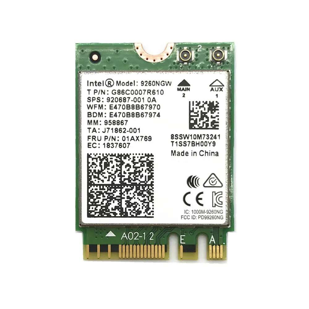 С антеннами GIGABYTE WB867D + беспроводная Intel Wi-Fi AX200 Bluetooth 5 0 802. 11ax/ac Wifi NGFF карта 9260NGW |