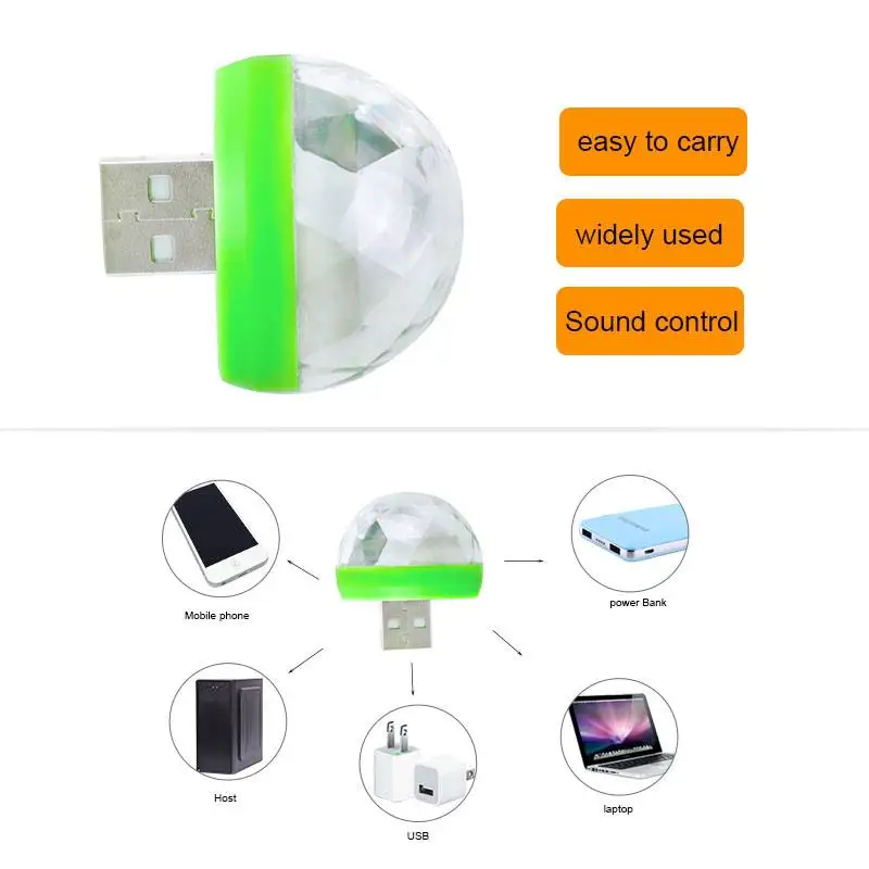 Лазерный миниатюрный светильник 4 Вт с USB RGB светодиодный диско шар в форме