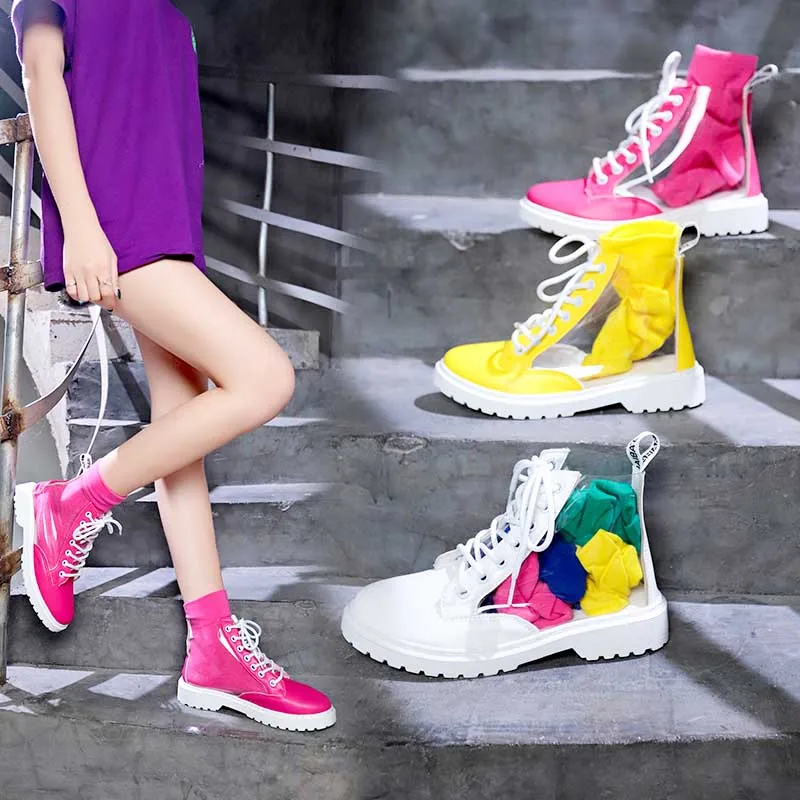 [WPLOIKJD] Harajuku Милые корейский конфетных оттенков носки для женщин желтый серый белый носки для женщин хлопок колледж Стиль Calcetines Mujer Meias