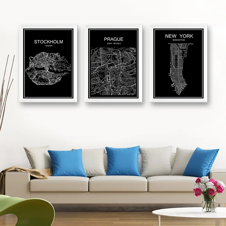 Рио де Жанейро Бразилия город Карта мира Плакат абстрактный Рисунок с покрытием